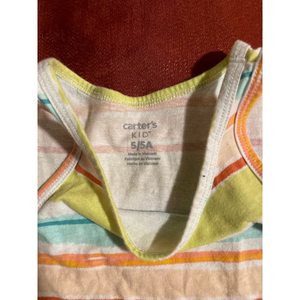 Carters Dress Girls 5/5A Striped Tank Cotton Sundress Multi Color Cute Summer